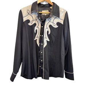 Roper Black and Cream Western Button-Down Shirt